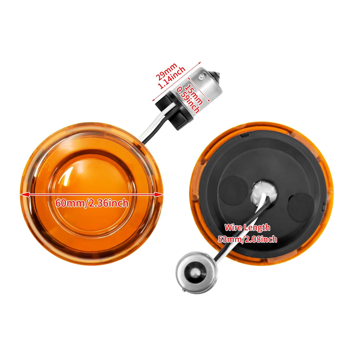 Mactions Motorcycle Orange LED Bullet Turn Signal Light