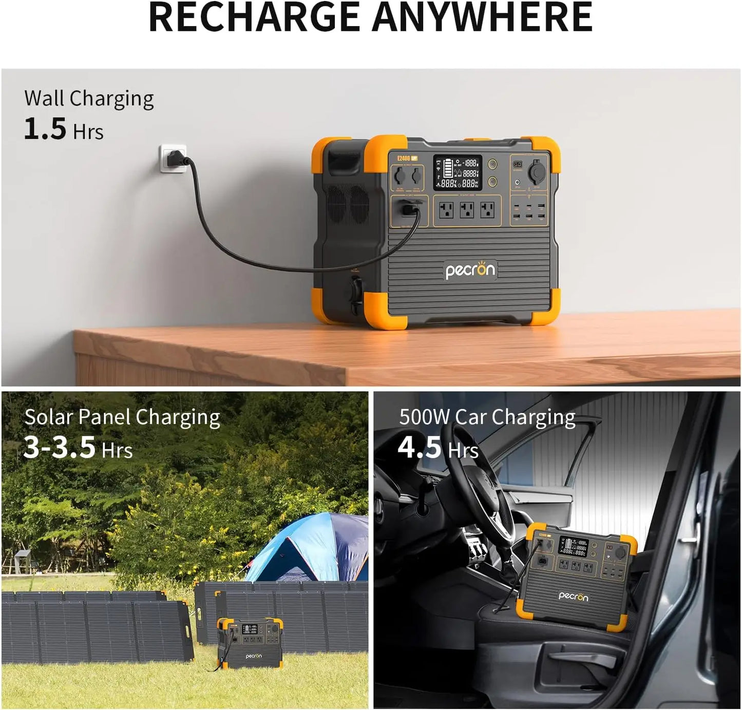 Pecron E2400LFP 2048Wh Portable Power Station With Expandable Battery