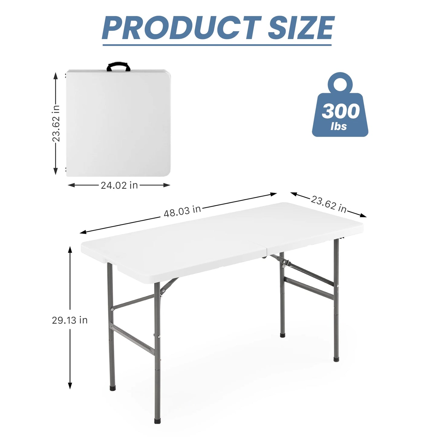 Jhk Heavy Duty Portable Folding Outdoor Camping Table With Carry Handle