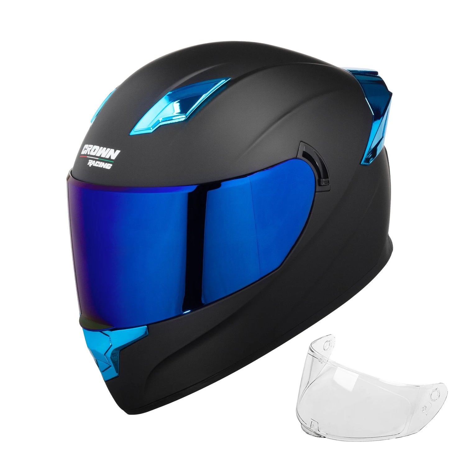 Crown Racing Full Face Motorcycle Helmet With Shield