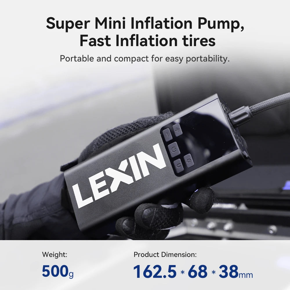 Lexin P5 Smart Digital Motorcycle Tire Air Pump With Power Bank