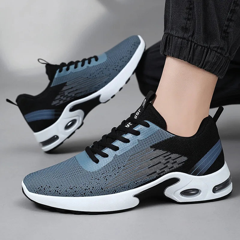 Mens Running Shoes With Breathable Mesh Air Cushion Support