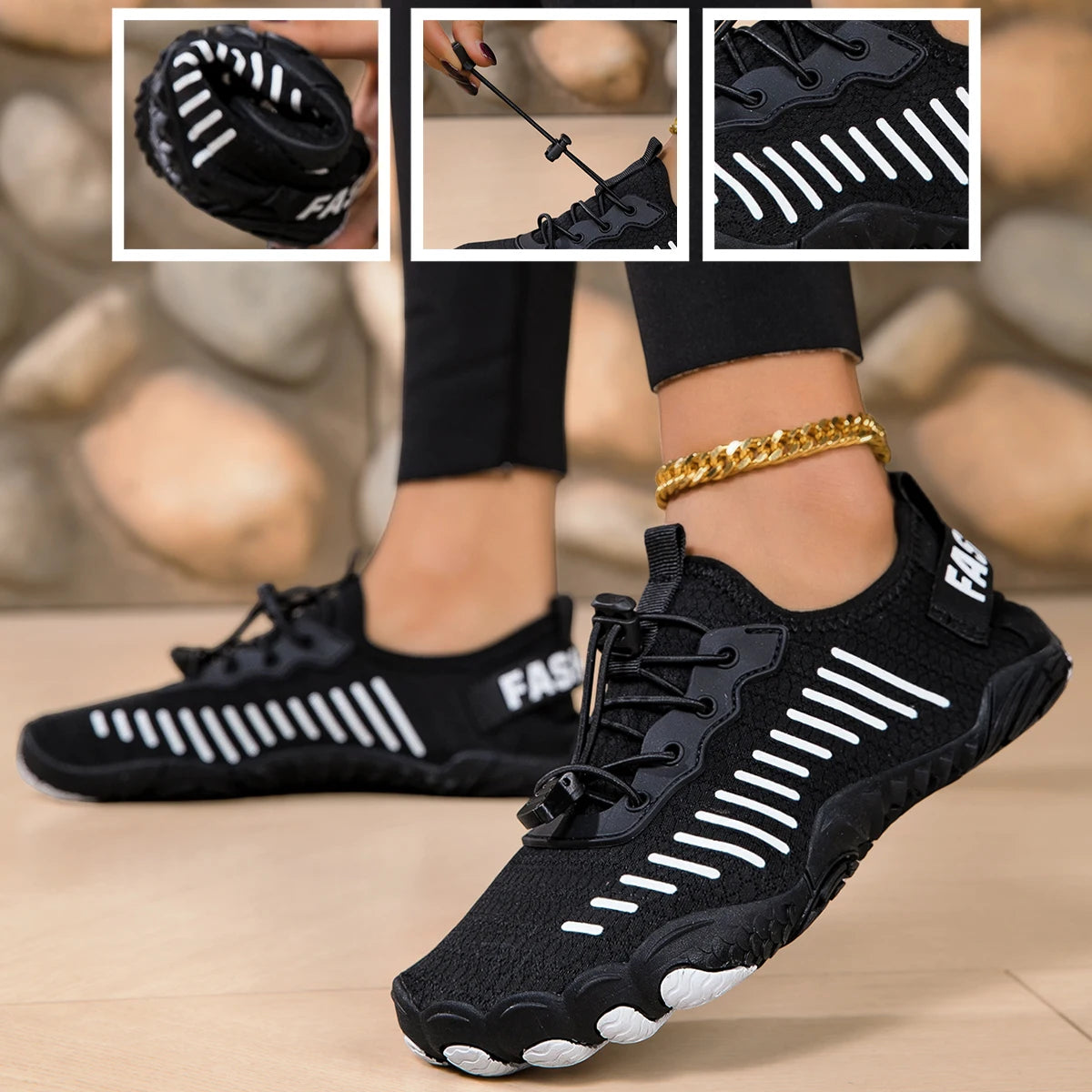 Unisex Quick Dry Five Finger Water Shoes Mesh Aqua Sneakers