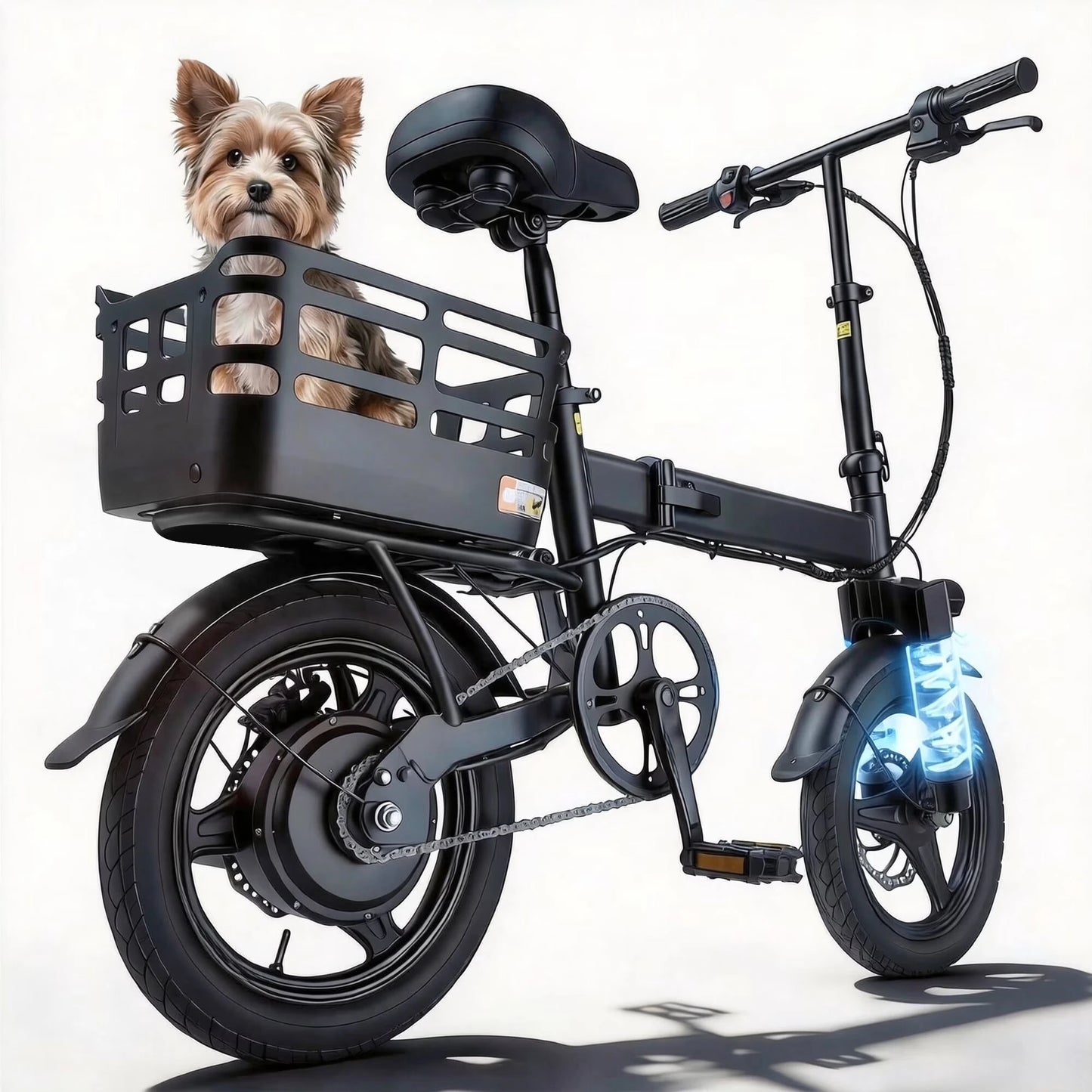 14 Inch Folding Electric Bike 500W Peak Motor