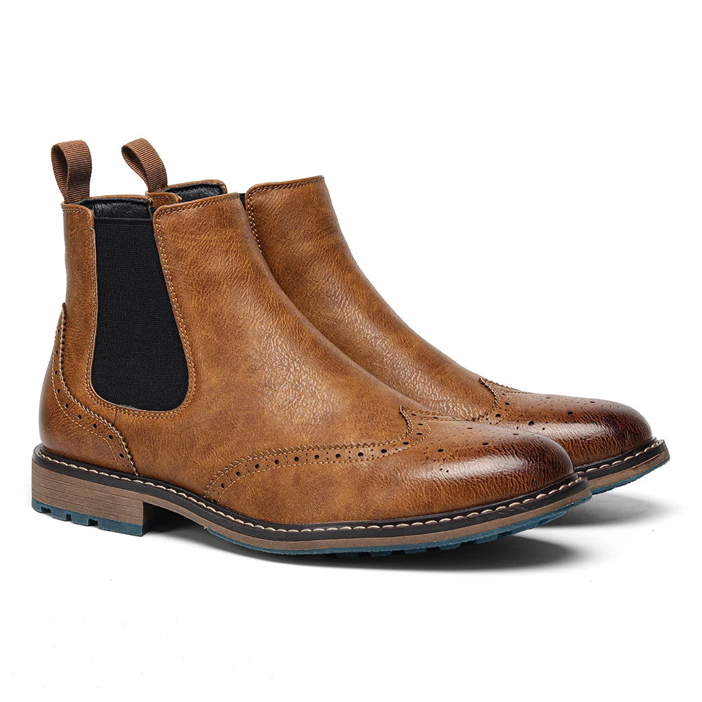 Hecrafted Men Ankle Boots ZIP Closure Comfortable Fashion Footwear