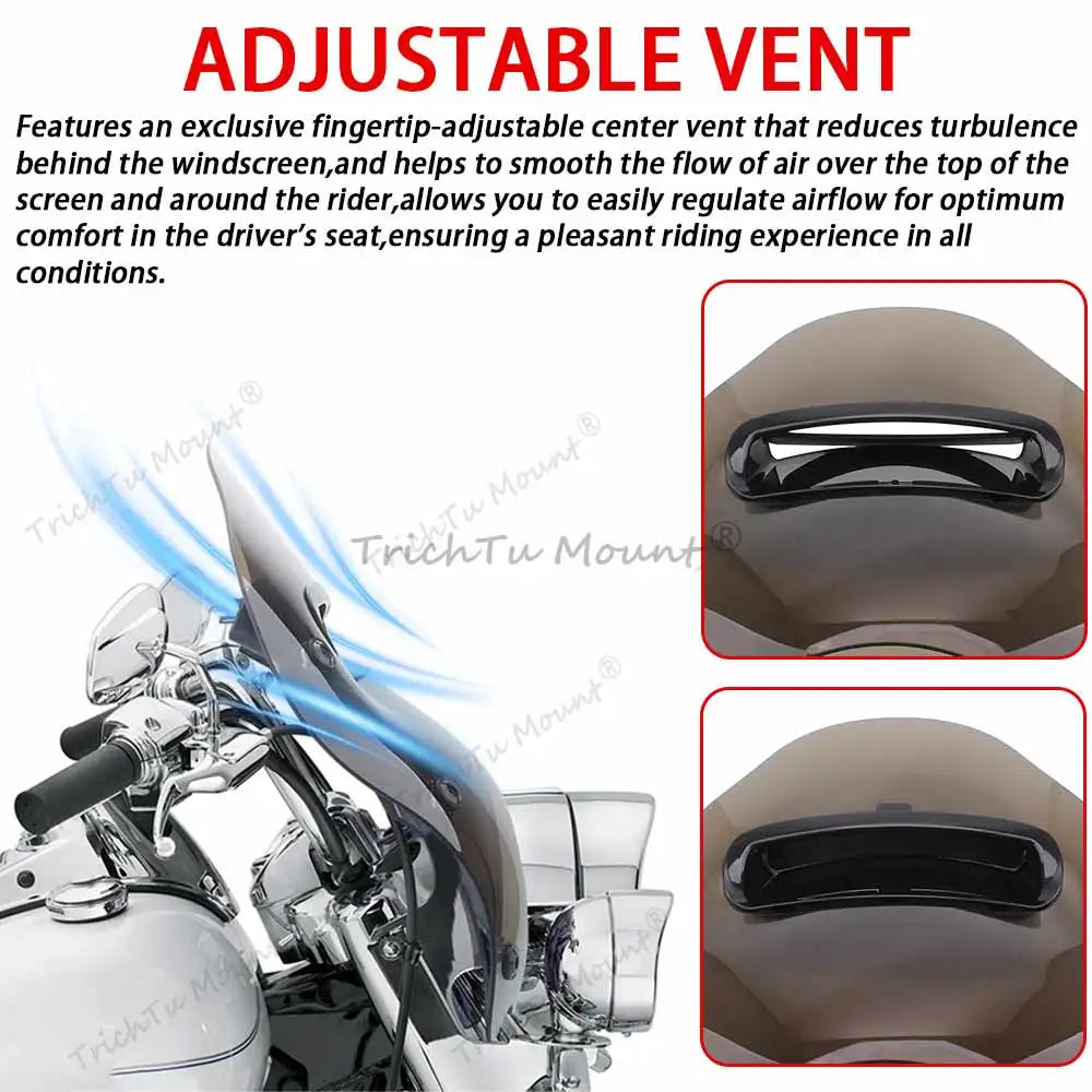 TrichTu Motorcycle Fairing Windshield Brown Tint For Harley Road King