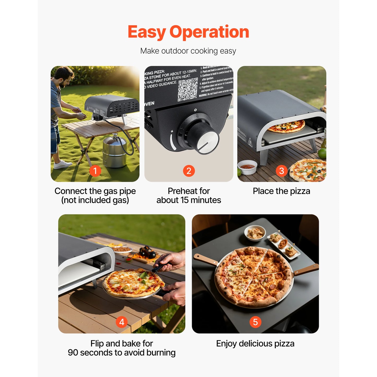 VEVOR Propane Outdoor Pizza Oven Portable Thickened Pizza Stone