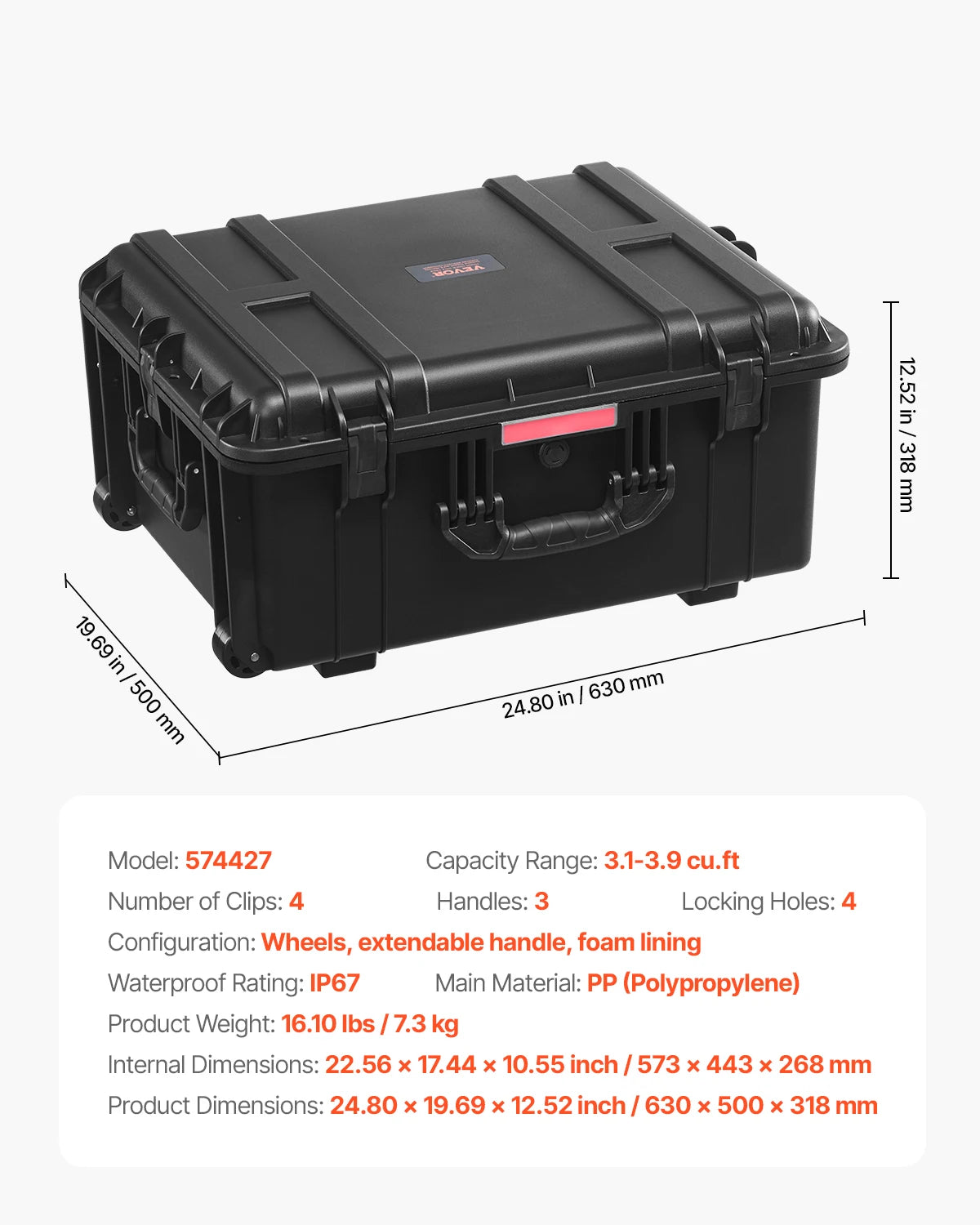 SucceBuy IP67 Weatherproof Heavy Duty Protective Case With Foam