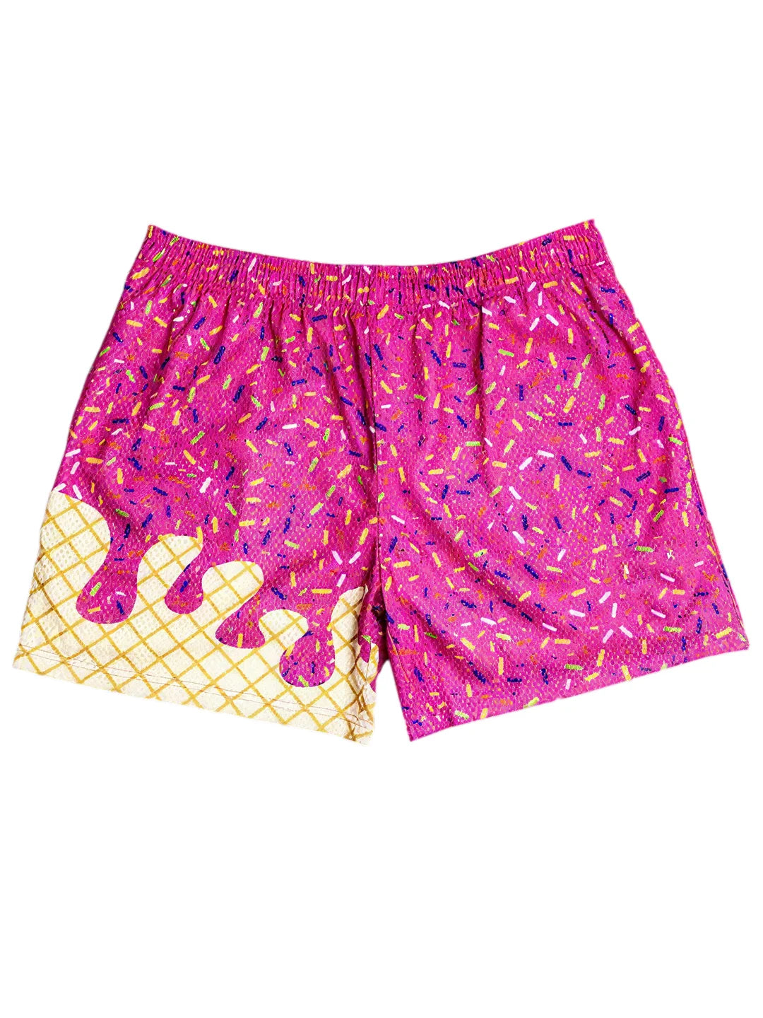 Ice Cream Print Baseball Shorts For Golf Running And Beach