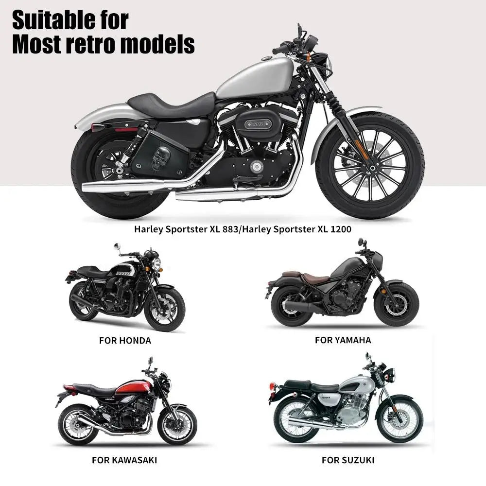 Motorcycle Black PU Leather Swingarm Luggage Bag For Harley Sportster