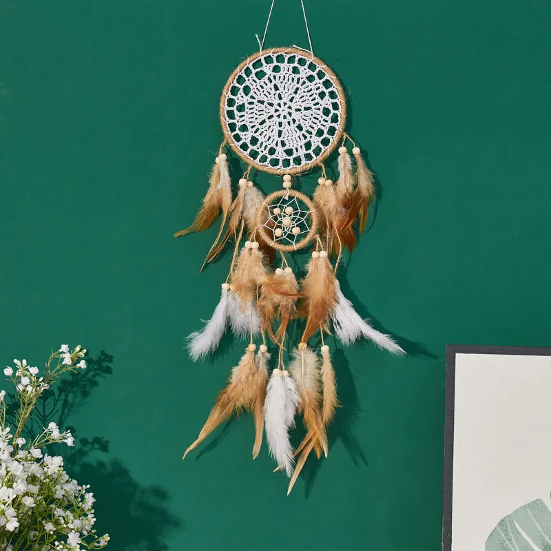 Dream Catcher Moon Sun Bohemian Wall Decor For Bedside Handcrafted