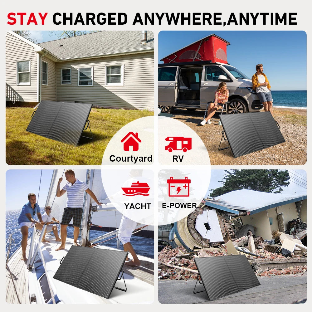 DOKIO 100W Portable Foldable Solar Panel Kit for Camping