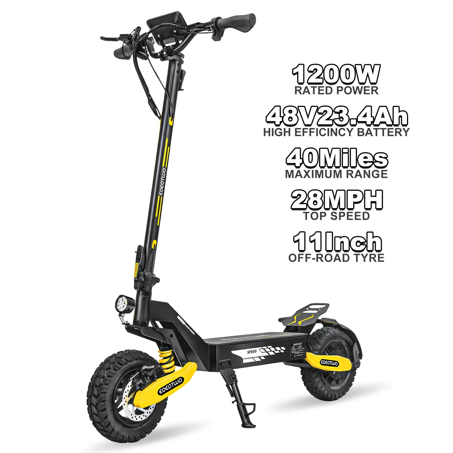 EOEOTWO 1200W Off Road Electric Scooter For Adults Foldable 48V