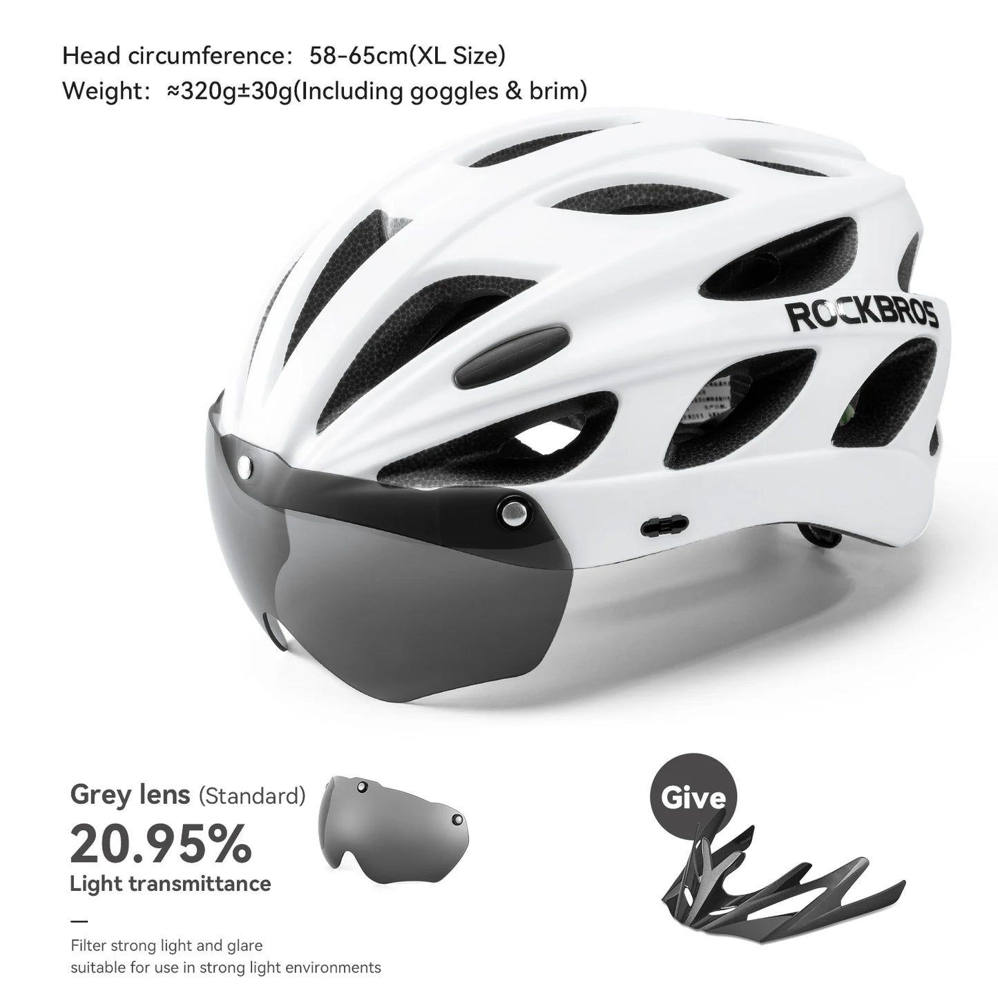 ROCKBROS MTB Road Cycling Helmet With Integrated Goggles