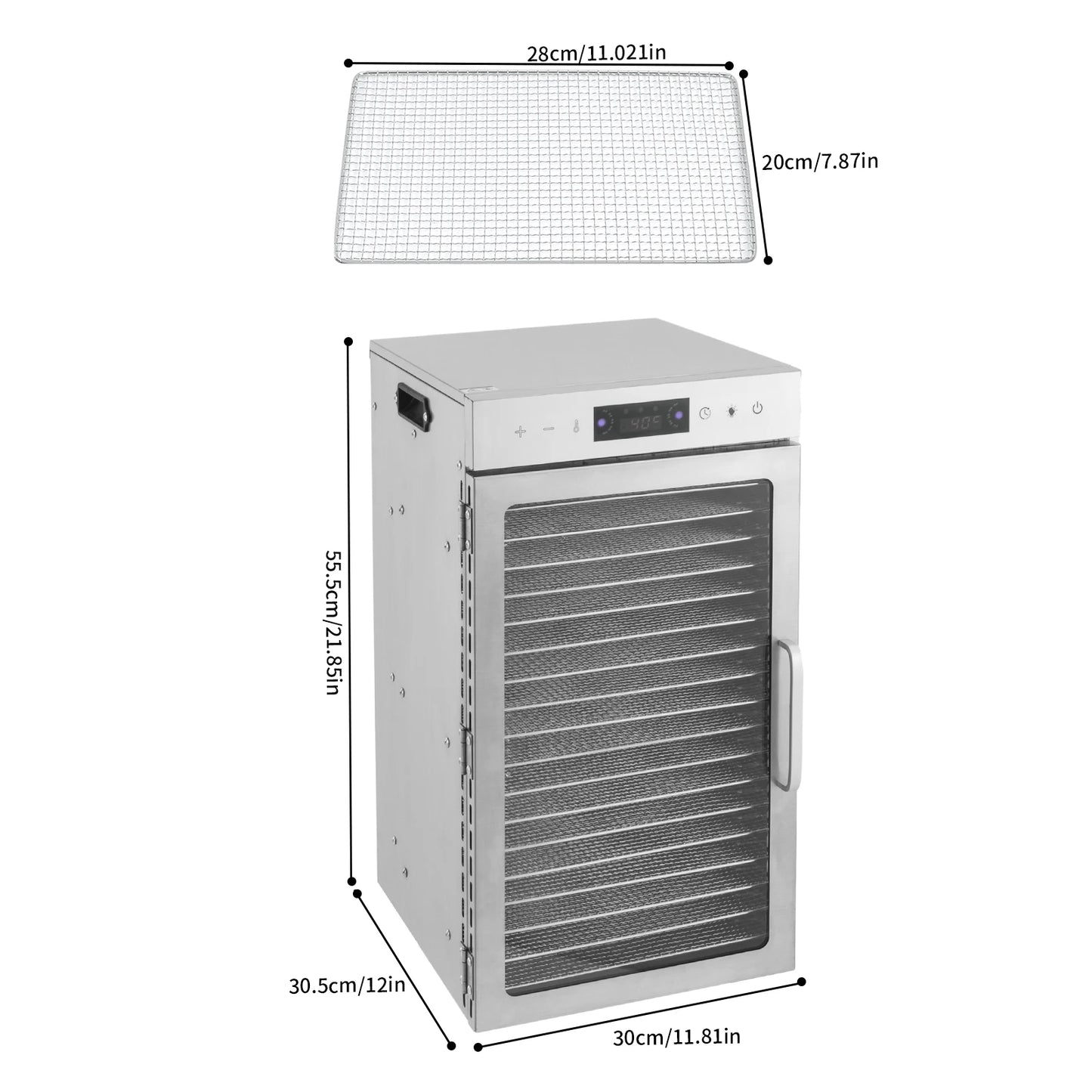 Bymaocar Commercial Food Dehydrator With 18 Stainless Steel Trays