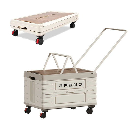 Rotating Foldable Storage Cart With Four Silent Wheels Heavy Duty
