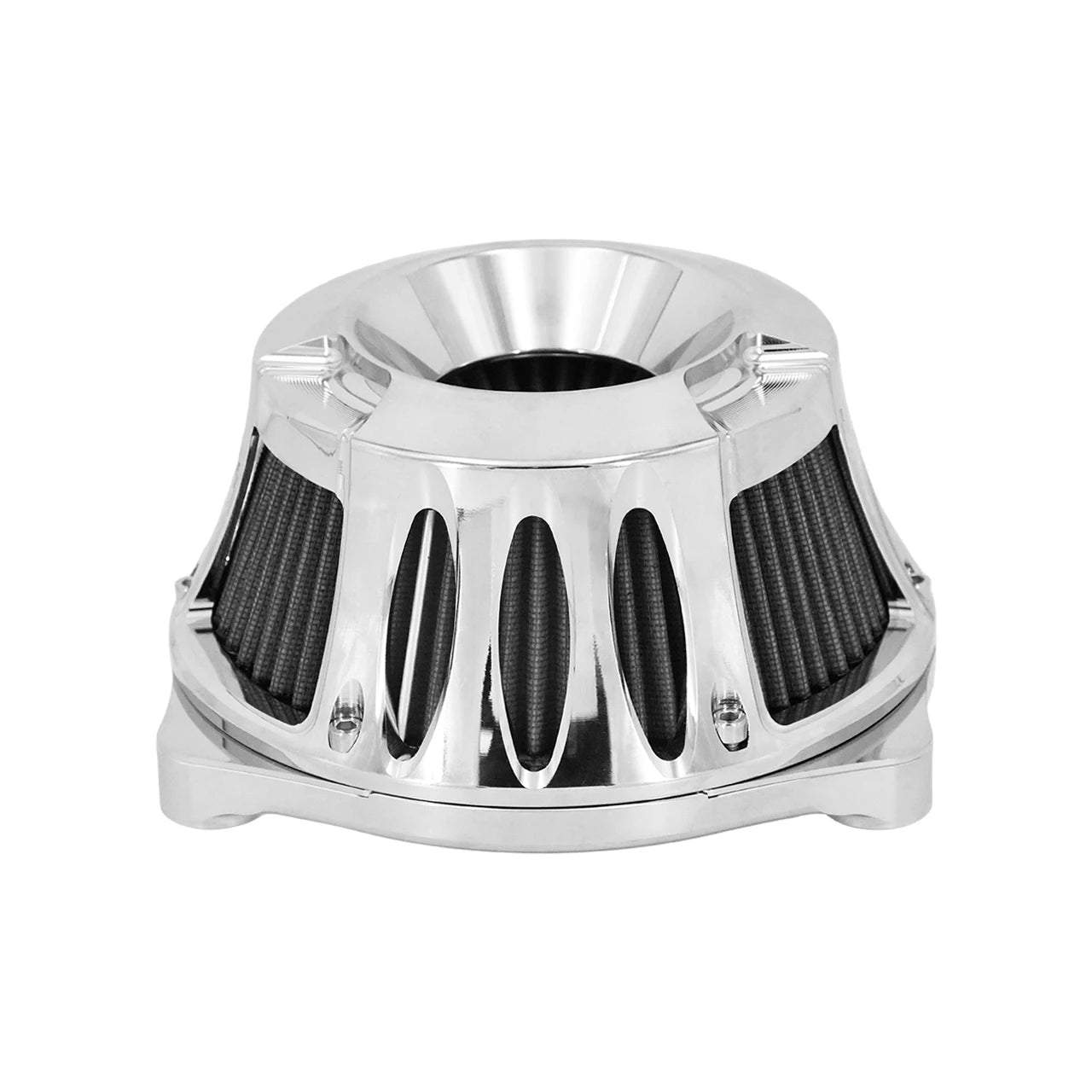 Mactions Chrome CNC Cut Gray Air Filter For Harley M8