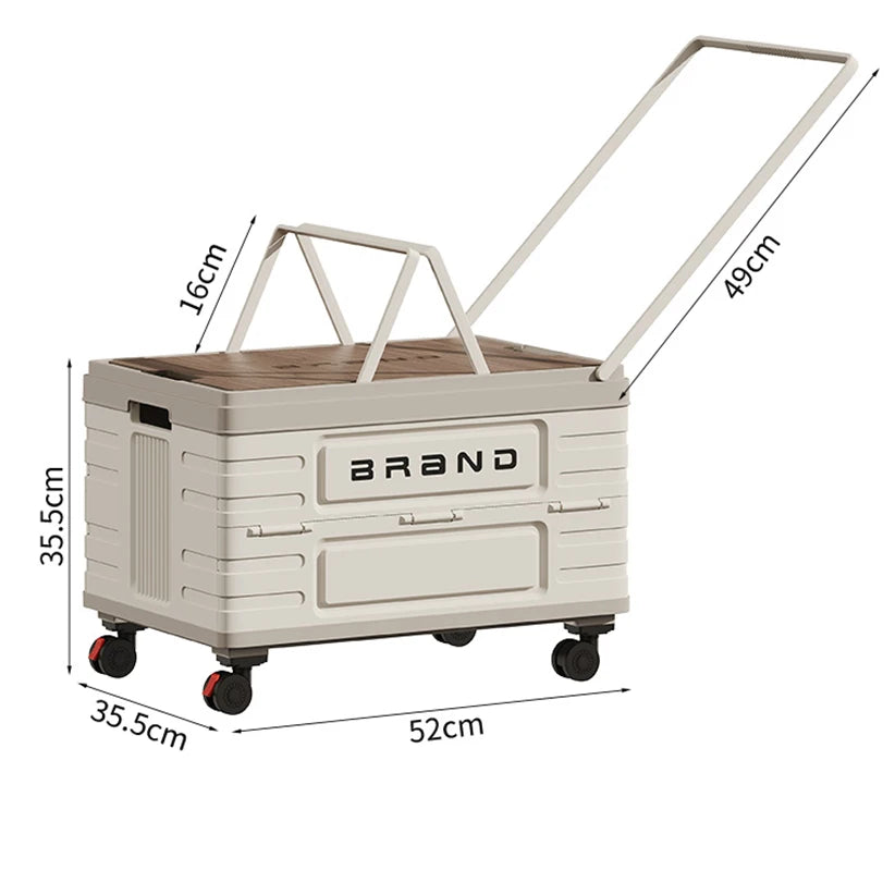 Rotating Foldable Storage Cart With Four Silent Wheels Heavy Duty
