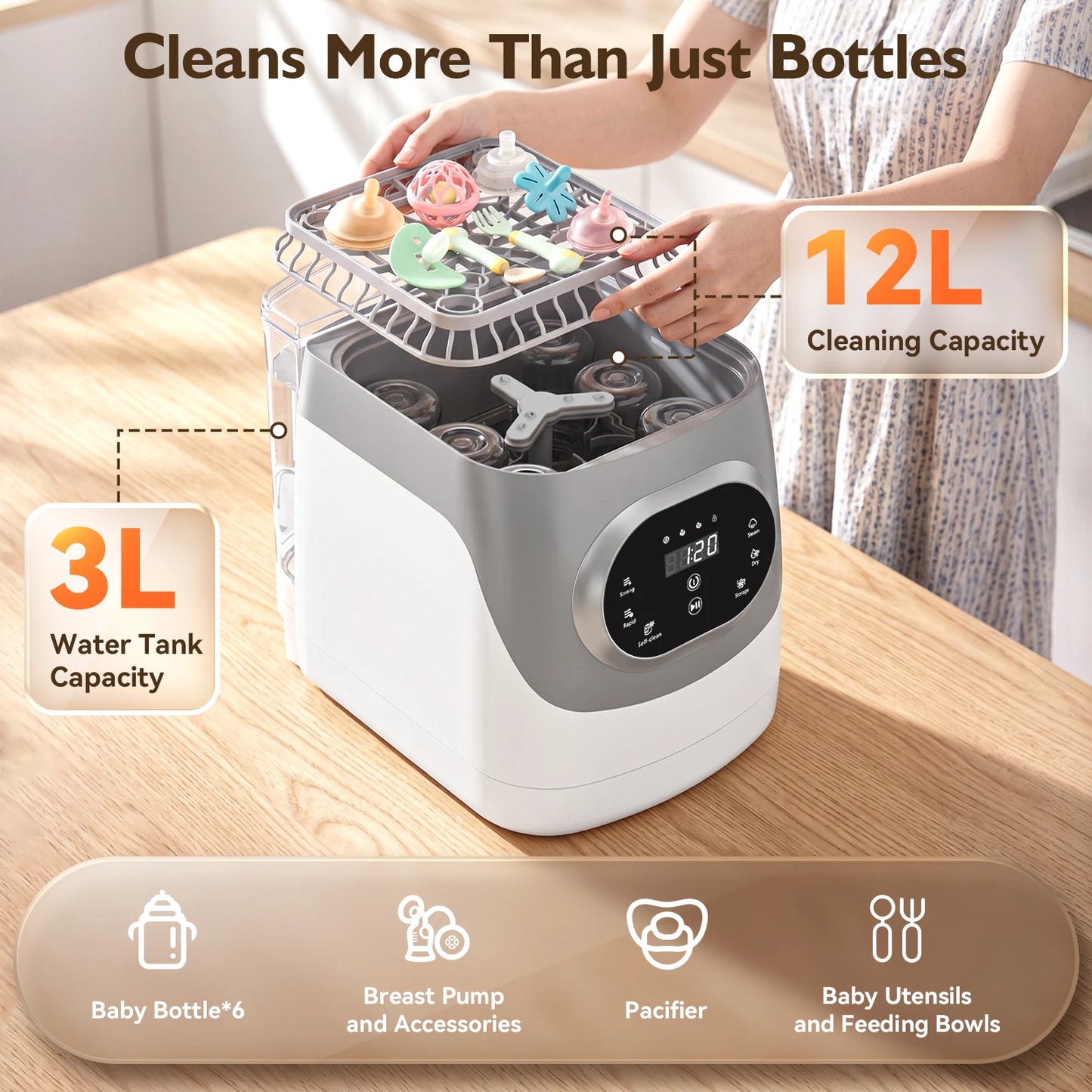 Multifunctional Baby Bottle Washer Sterilizer And Dryer For Pump Accessories
