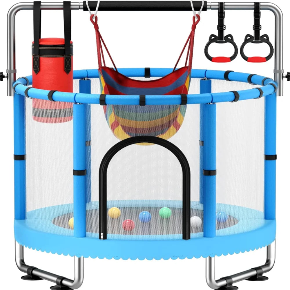 Multifunctional Kids Indoor Trampoline With Swing And Boxing Bag