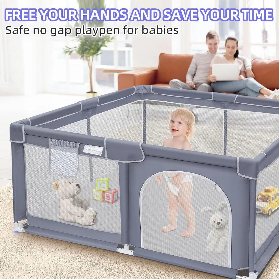 Baby Playpen Indoor Outdoor Use 360 Degree Visibility Safe Space