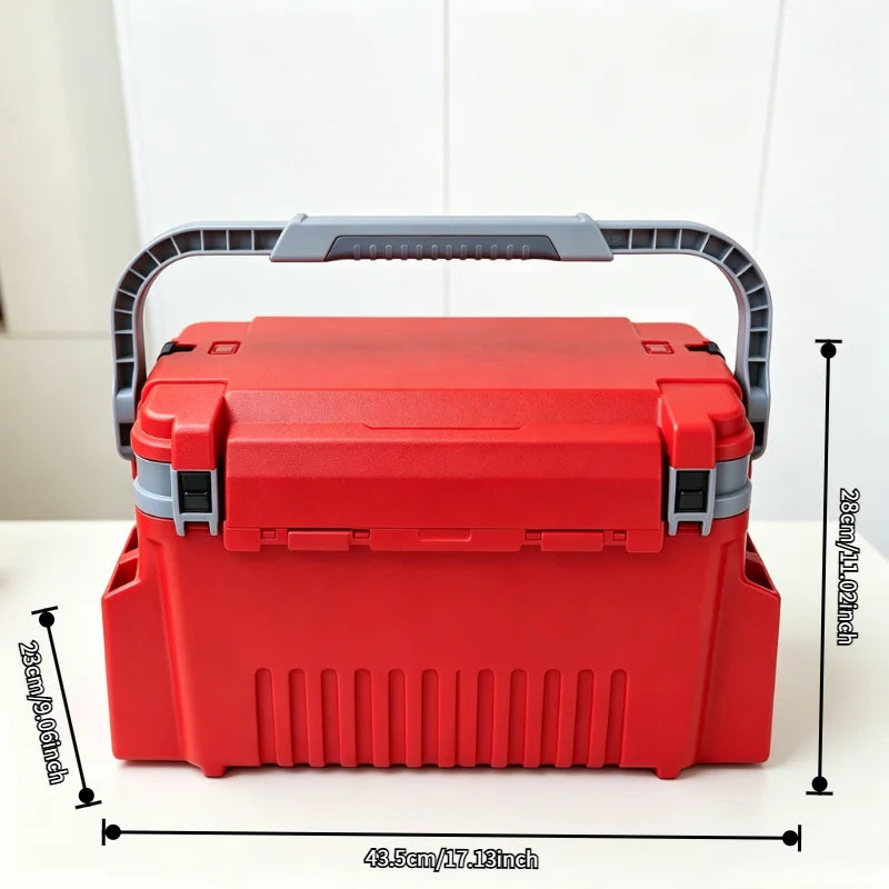 Portable Waterproof Fishing Tackle Box With Rod Holders And Dividers