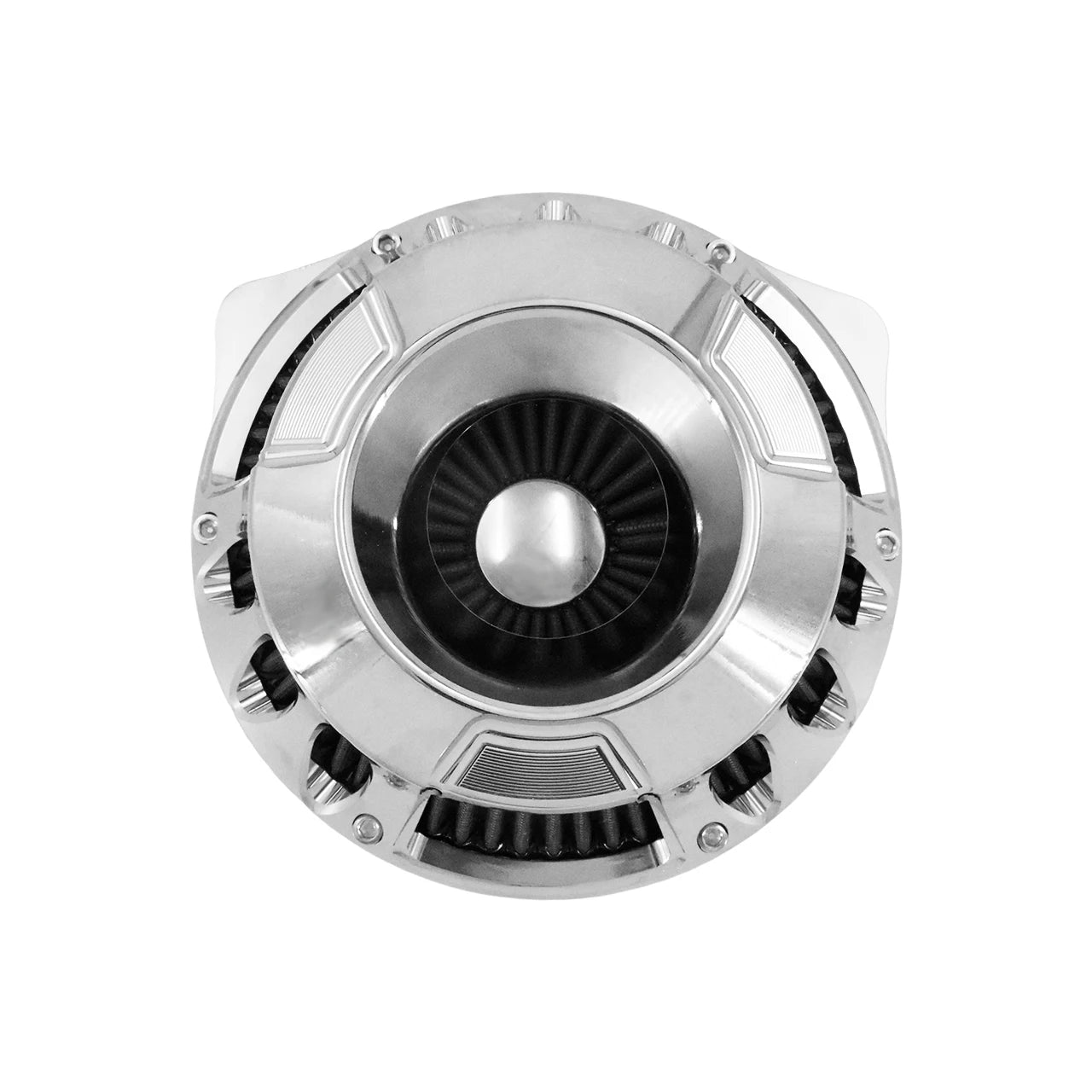 Mactions Chrome CNC Cut Gray Air Filter For Harley M8