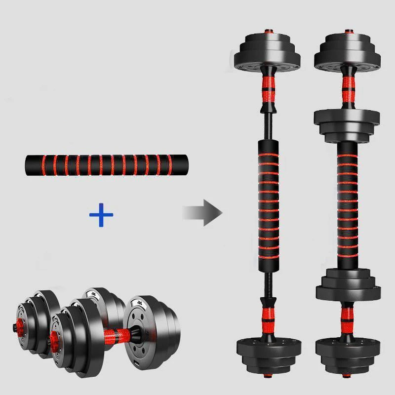 Adjustable Rubber Dumbbell And Barbell Weight Plate Set With Anti-Slip Grip
