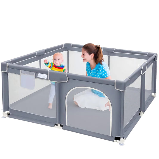 Baby Playpen Extra Large Indoor Outdoor Play Yard With 360 Degree Visibility