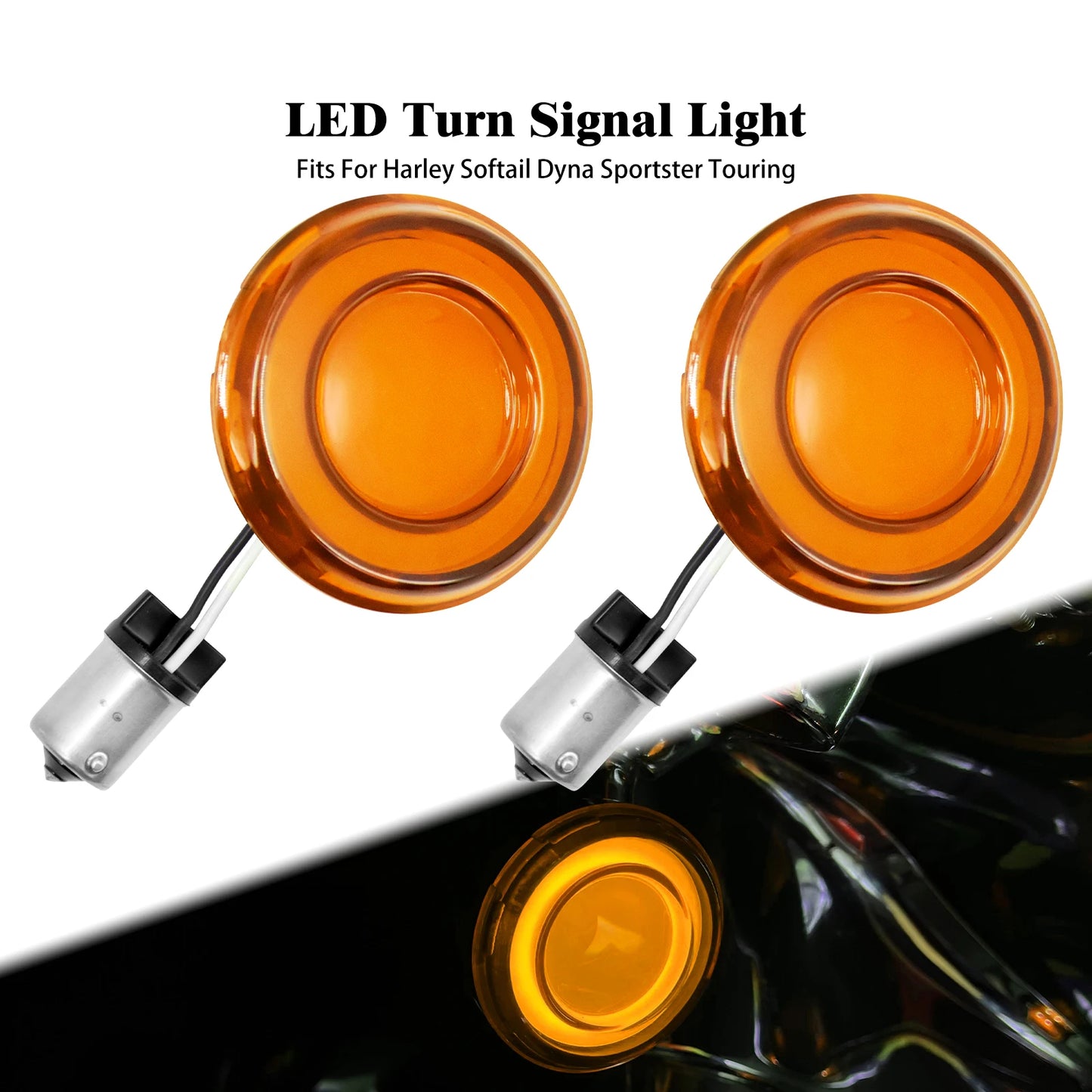 Mactions Motorcycle Orange LED Bullet Turn Signal Light