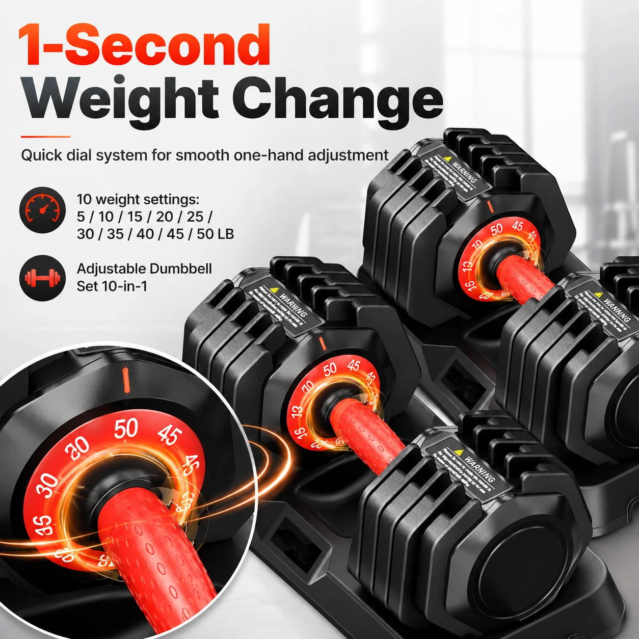 Adjustable Weight Dumbbell Set With Stand for Home Fitness And Strength Training