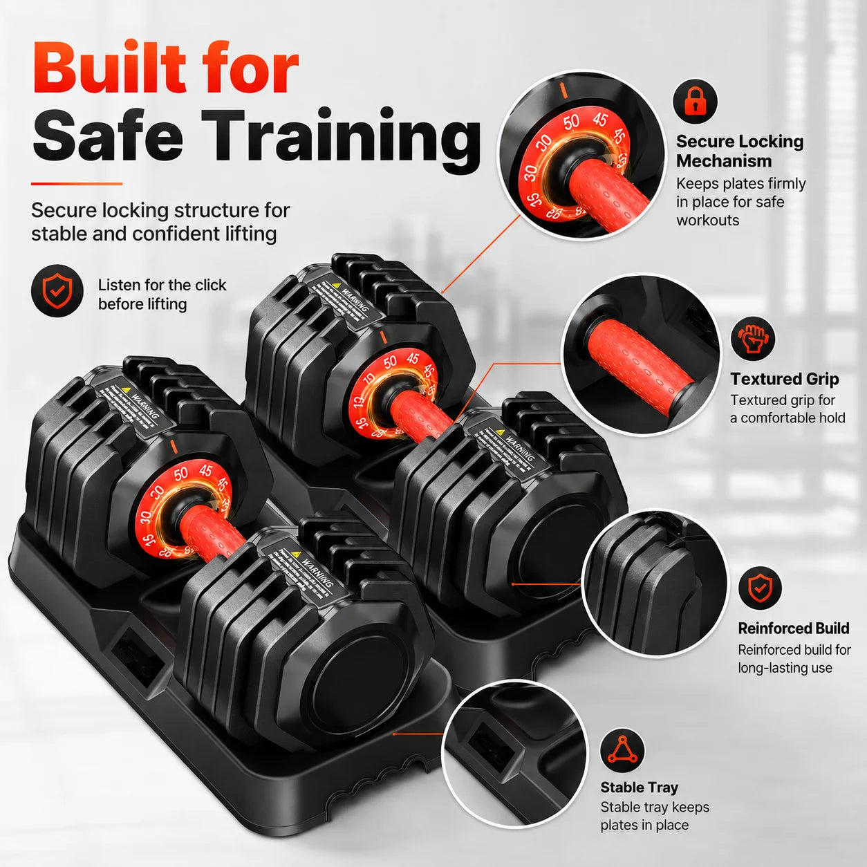 Adjustable Weight Dumbbell Set With Stand for Home Fitness And Strength Training