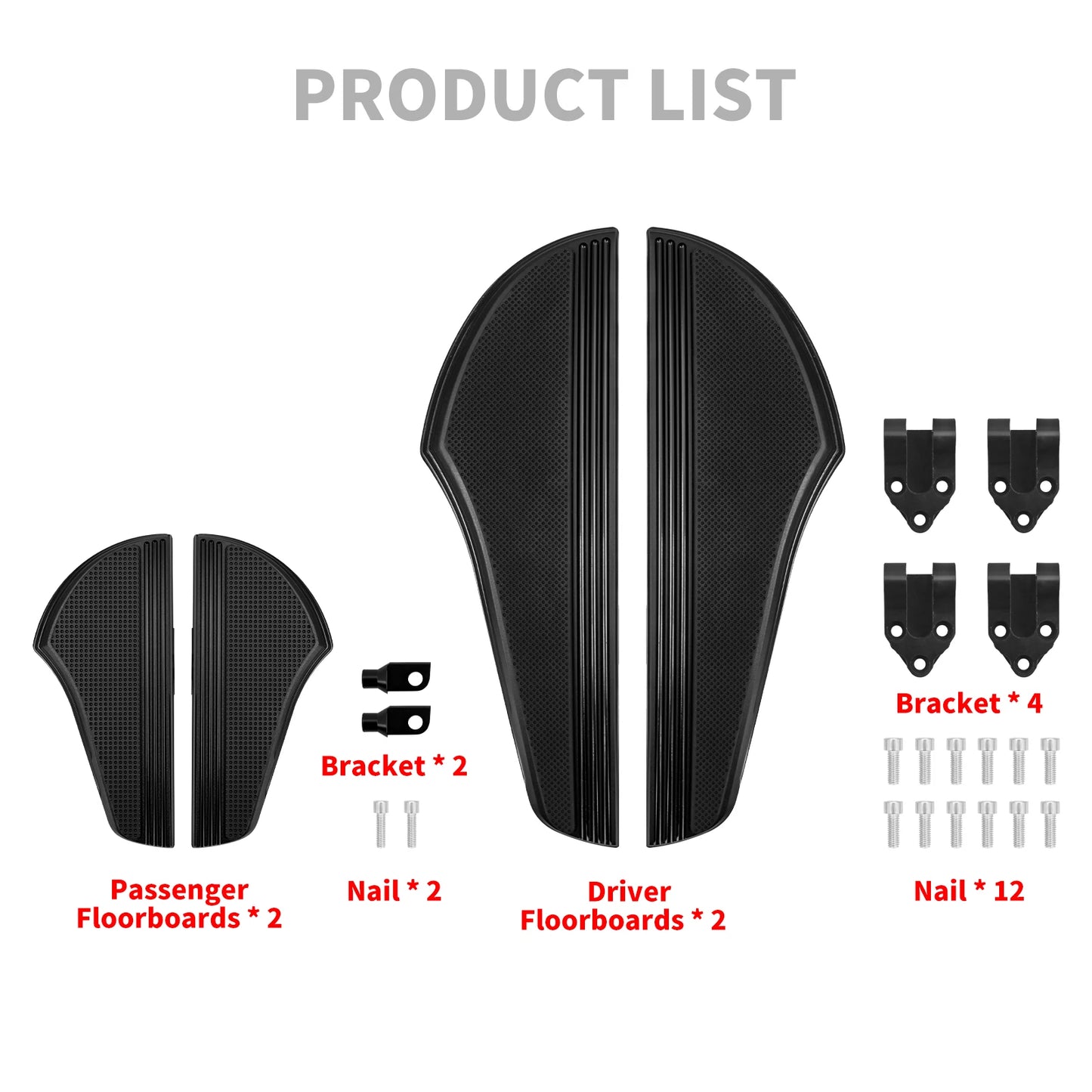 Mactions Black Defiance Floorboards For Harley Road Glide