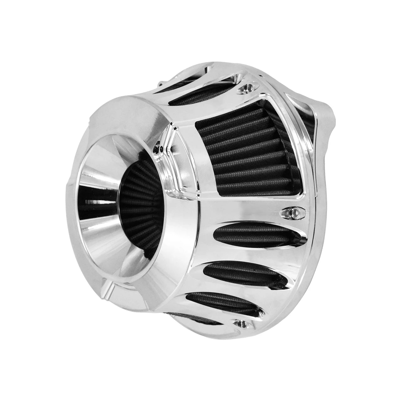 Mactions Chrome CNC Cut Gray Air Filter For Harley M8