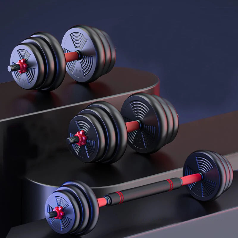 Adjustable Rubber Dumbbell And Barbell Weight Plate Set With Anti-Slip Grip