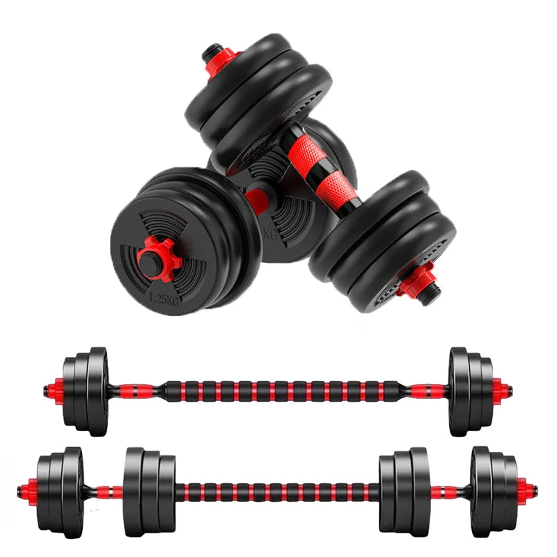 Adjustable Rubber Dumbbell And Barbell Weight Plate Set With Anti-Slip Grip