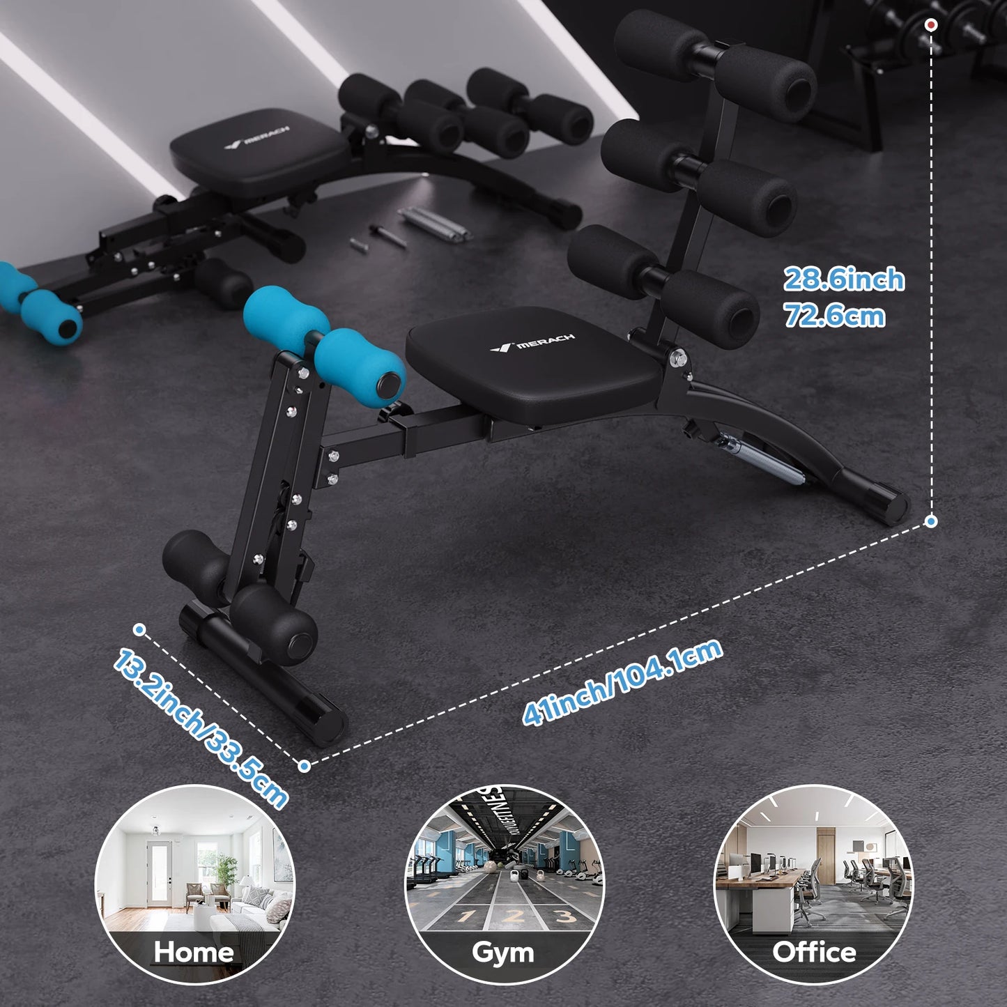 Merach Adjustable Multi-Functional Ab Machine Workout Bench
