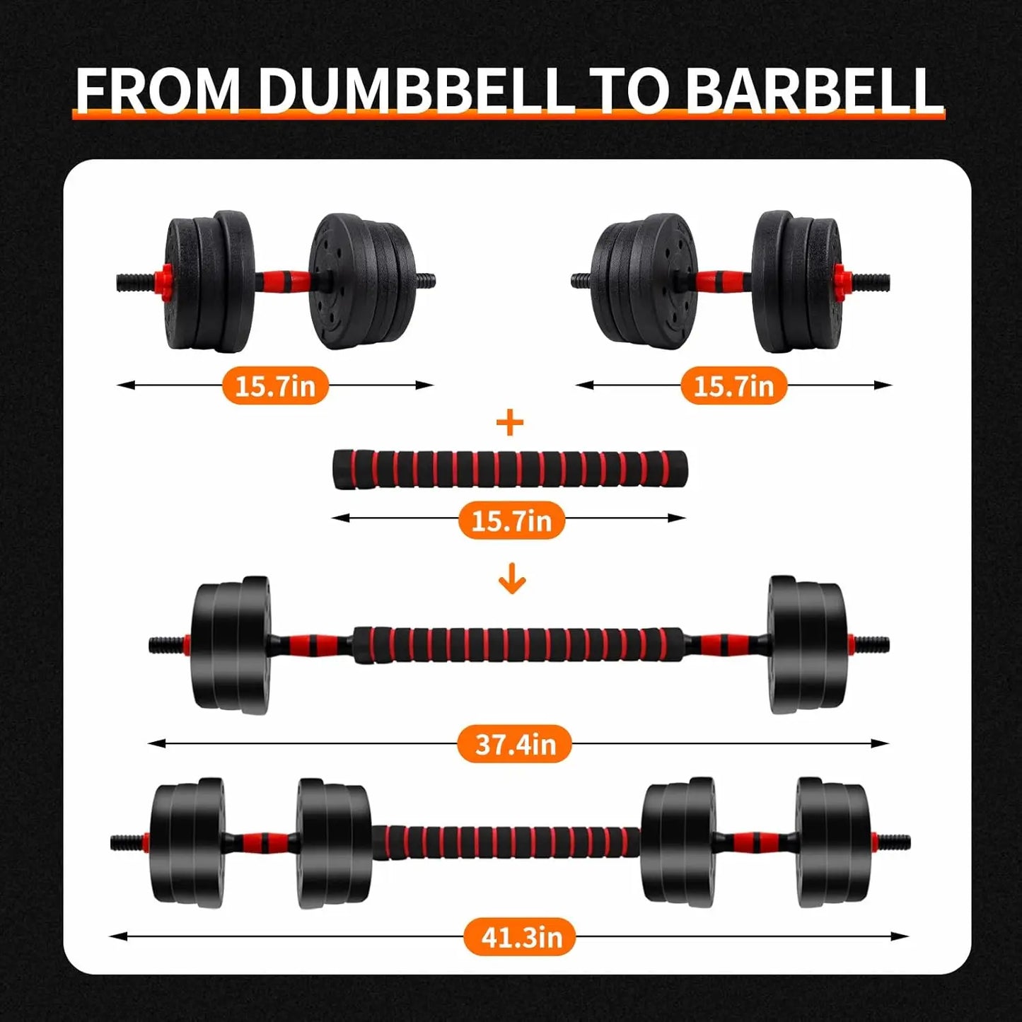 Adjustable Rubber Dumbbell And Barbell Weight Plate Set With Anti-Slip Grip