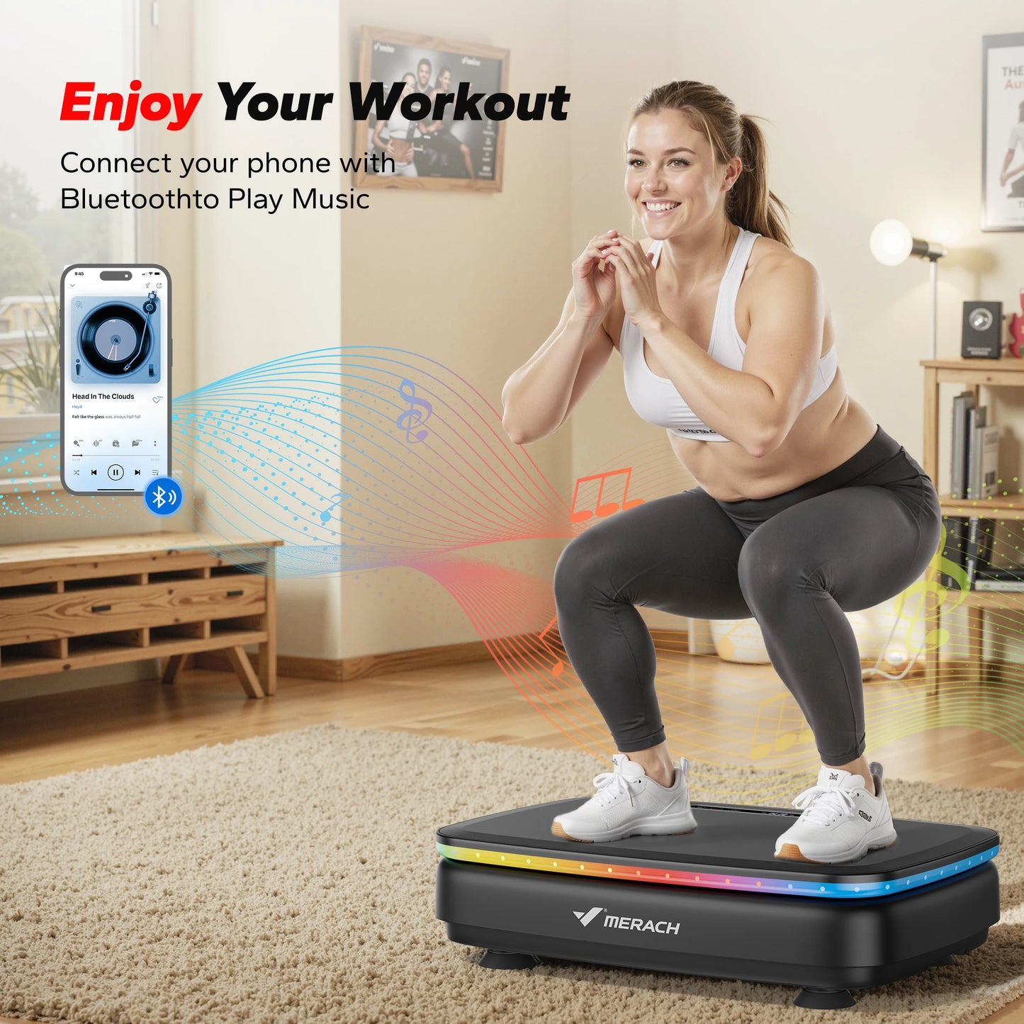 Merach Vibration Plate Exercise Machine for Whole Body Workout