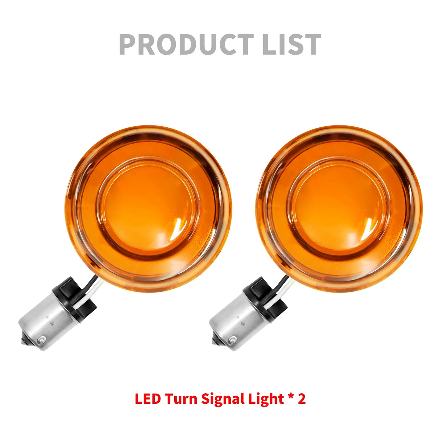 Mactions Motorcycle Orange LED Bullet Turn Signal Light