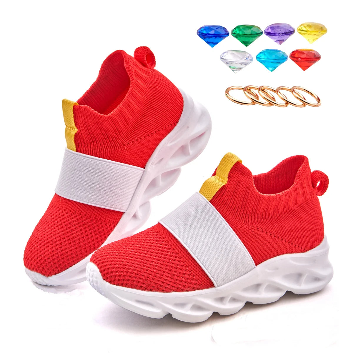 Sonic Cartoon Running Shoes Air Mesh Athletic Sneakers For Kids