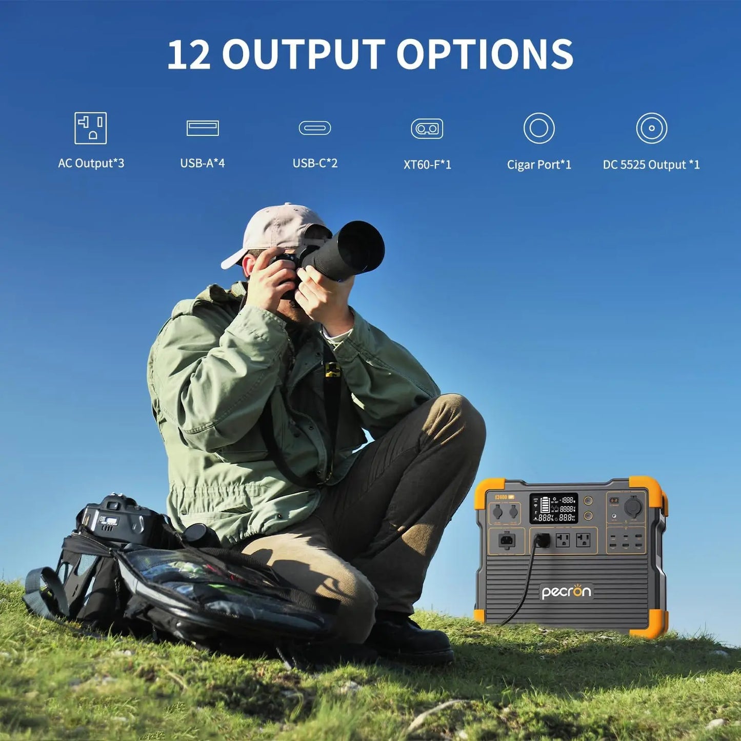 Pecron E2400LFP 2048Wh Portable Power Station With Expandable Battery