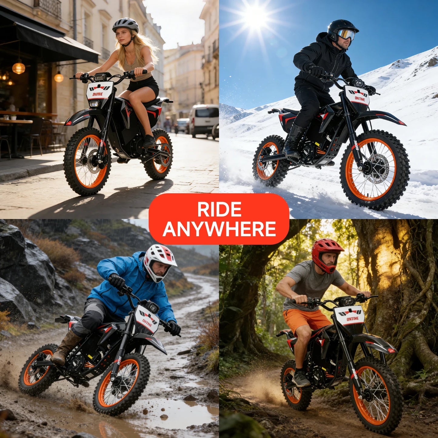 Electric Dirt Bike 4500W Fat Tires Suspension