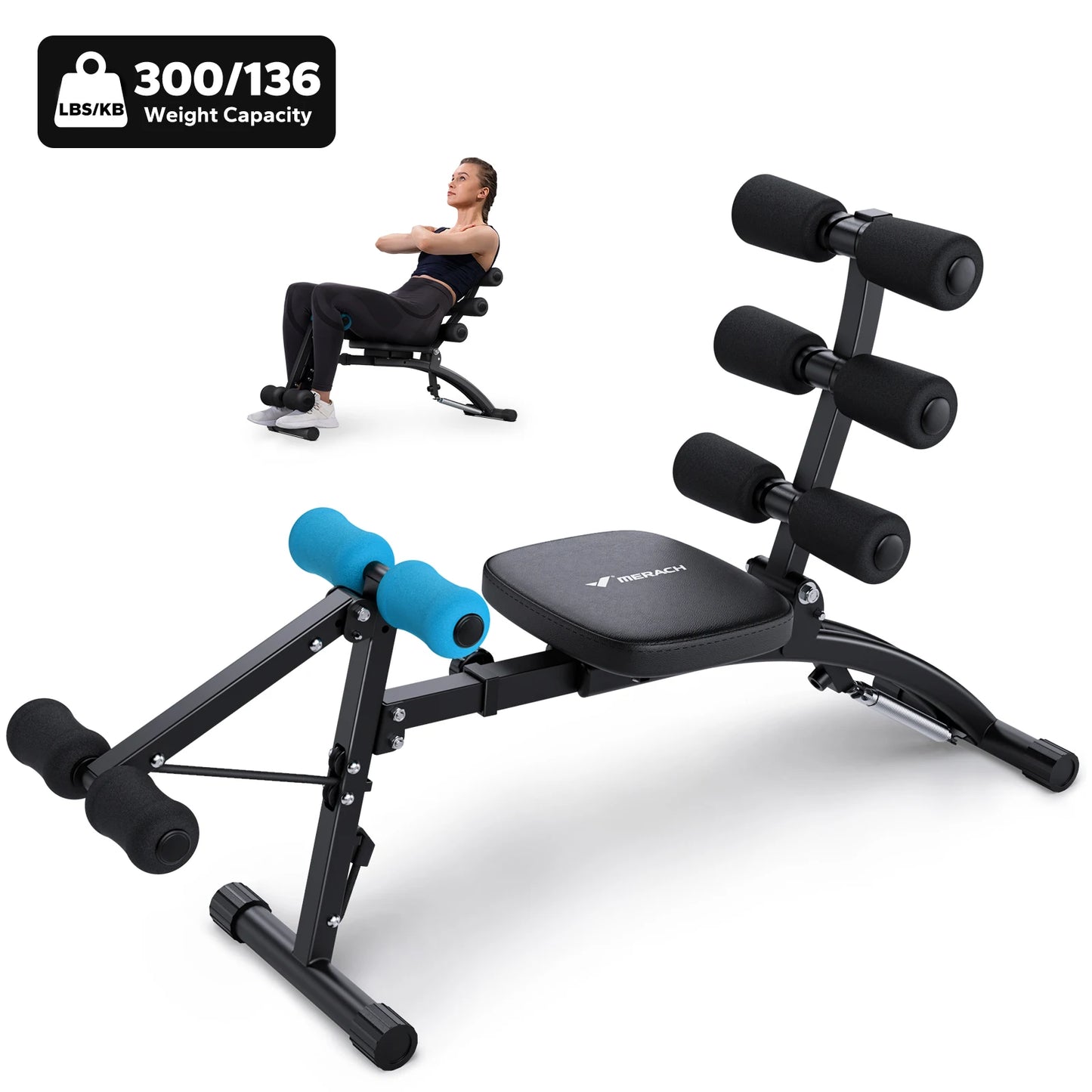 Merach Adjustable Multi-Functional Ab Machine Workout Bench