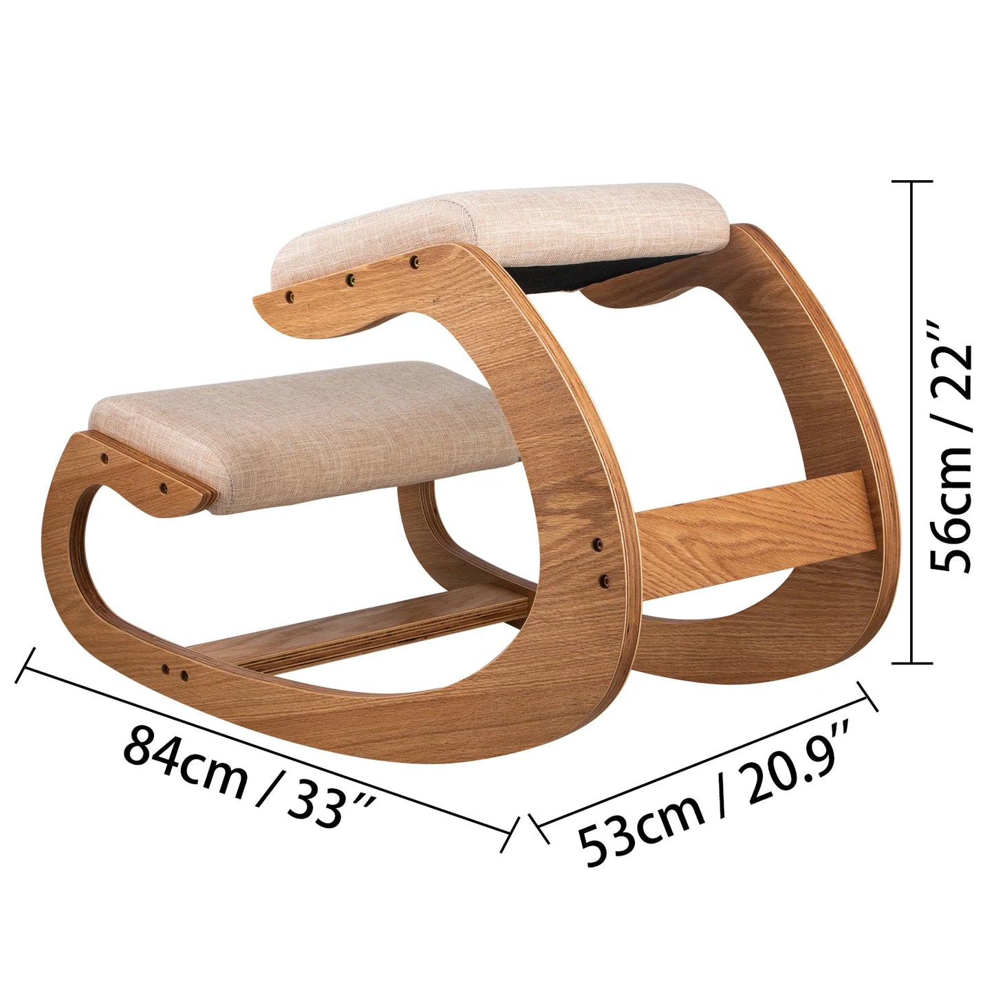 SucceBuy Ergonomic Kneeling Chair With Thick Cushion For Home Office