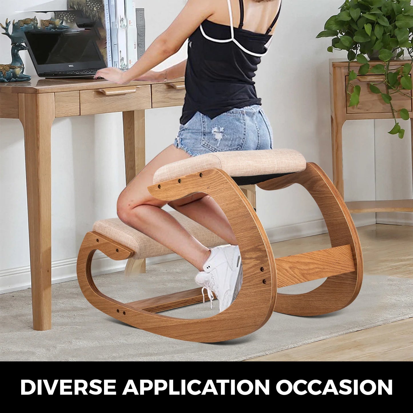 SucceBuy Ergonomic Kneeling Chair With Thick Cushion For Home Office