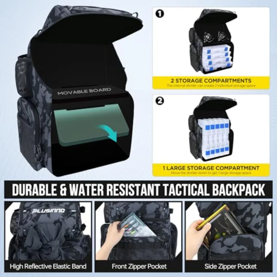 Waterproof Cooler Fishing Backpack With Rod Holders 45L Capacity