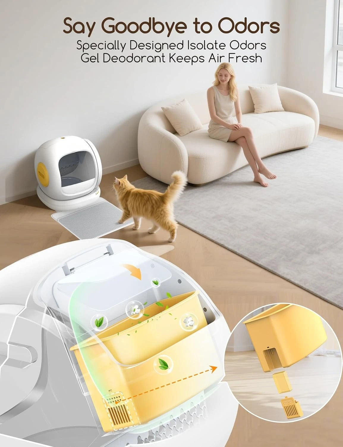 Automatic Self Cleaning Cat Litter Box MultiCat Homes App Controlled