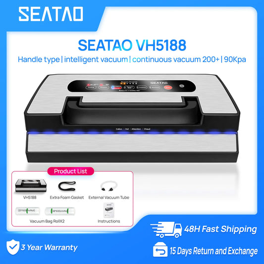 SEATAO VH5188 Vacuum Sealing Machine With Built In Cutter Storage