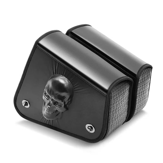 Motorcycle Black PU Leather Swingarm Luggage Bag For Harley Sportster